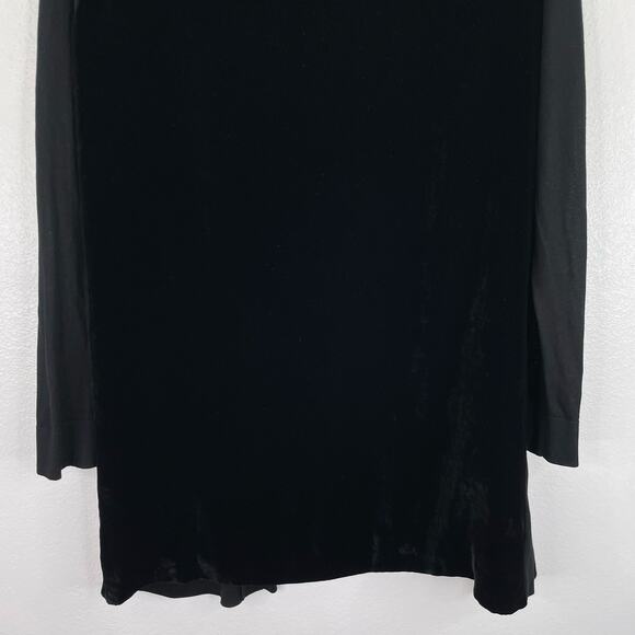 Lafayette 148 Black Long Open Cardigan 100% Silk Velvet back - Picture 5 of 13